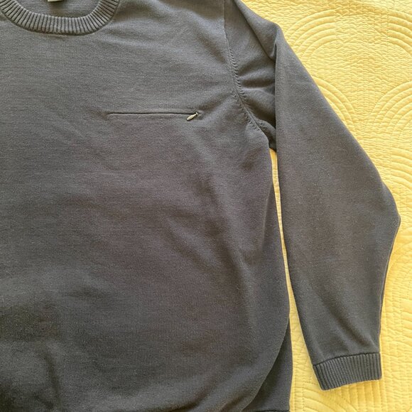 Mens Woolrich 100 % Cotton Navy Sweater - Picture 4 of 9
